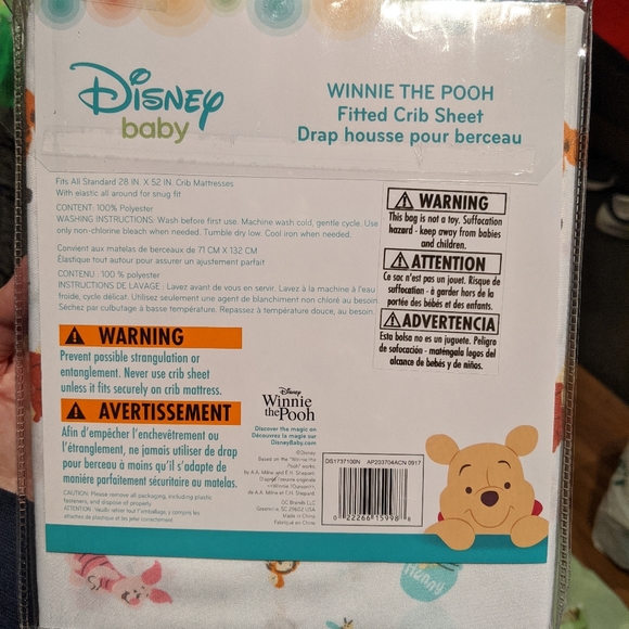 Winnie the Pooh Fitted Crib Sheet - Picture 2 of 2